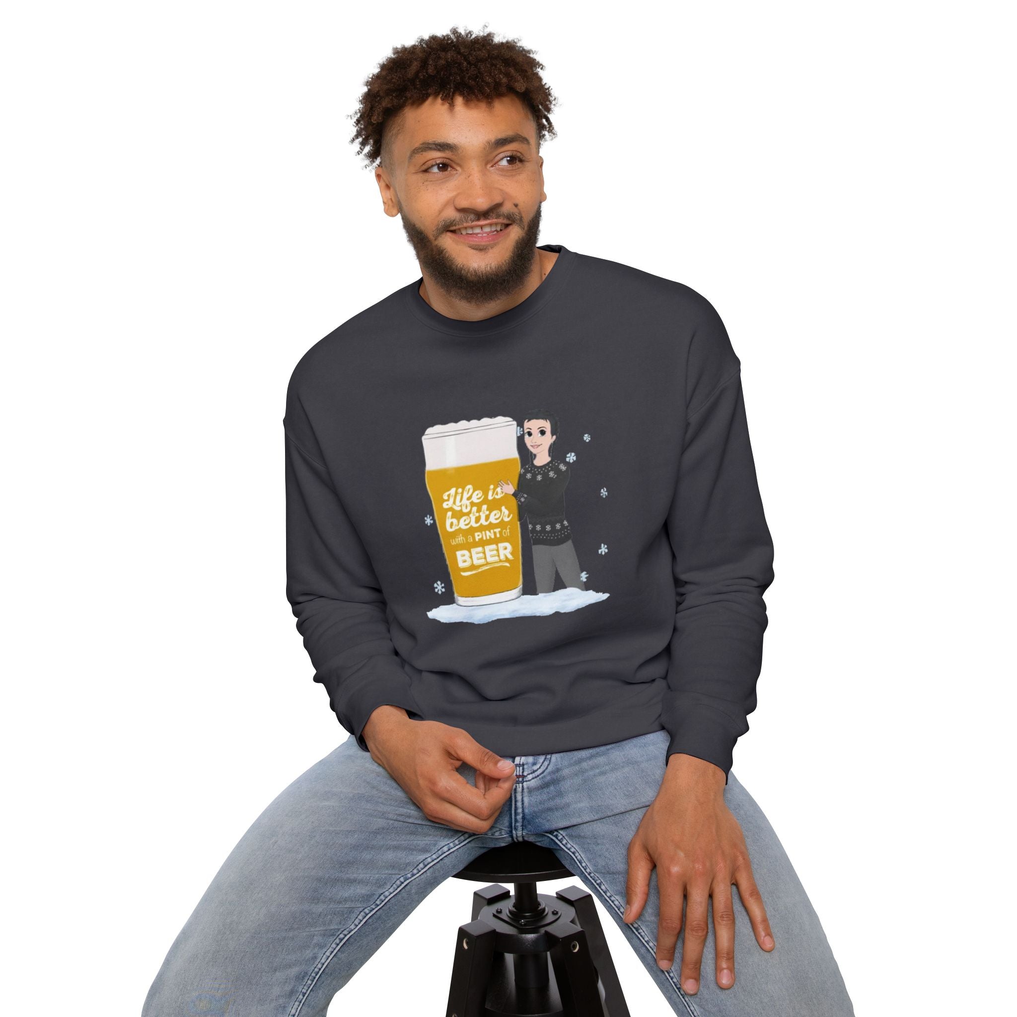 Life is Better with Beer | Unisex Drop Shoulder Sweatshirt